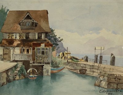 Hus ved kanalen, 1878. af Louis Michel Eilshemius