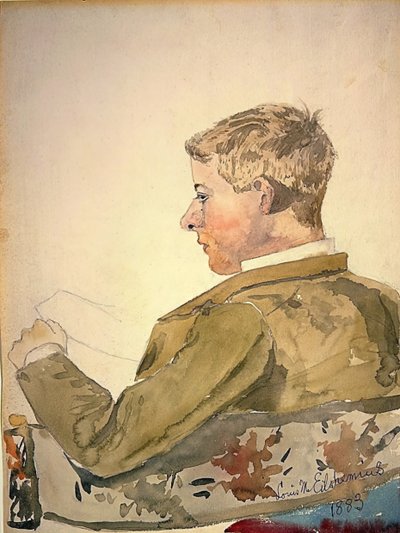 Portræt af medstuderende ved Cornell, 1883. af Louis Michel Eilshemius