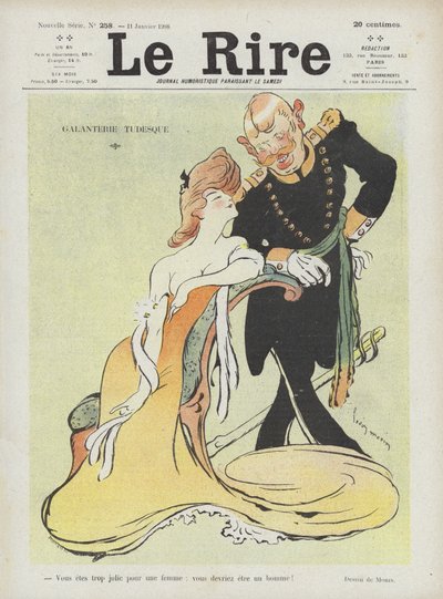 Tysk galanteri. Illustration til Le Rire af Louis Morin