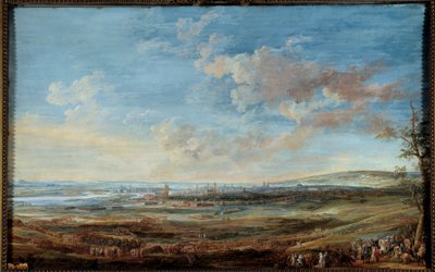 Den østrigske arvefølgekrig (1741-1748): "" Belejring af byen Maestricht (Maastricht) af Marechaux af Sachsen og Lowendal fra 16. april til 10. maj 1748""" Gouache af Louis Nicolas Van Blarenberghe (1716-1794) af Louis Nicolas van Blarenberghe