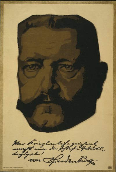 Portræt af general feltmarskal Paul von Hindenburg af Louis Oppenheim