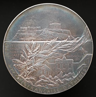 Den franske skole i Athen [omvendt], 1898. af Louis Oscar Roty