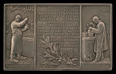 50-års jubilæum for Christofle Company, 1842-1892 [omvendt], 1892. af Louis Oscar Roty