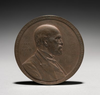 Medalje: Abram Stevens Hewitt, 1875-1925. af Louis Oscar Roty