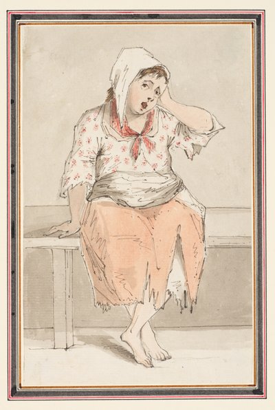 Studie af en siddende kvinde af Louis Philippe Boitard