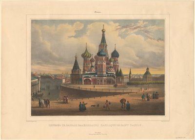 Basil Cathedral i Moskva, 1845 af Louis Pierre Alphonse Bichebois