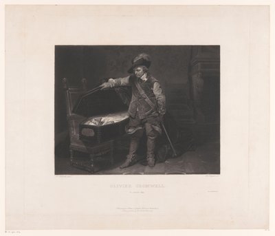 Oliver Cromwell ved kisten til Charles I, konge af England Oliver Cromwell. 30. januar 1649 (titel på objekt) af Louis Pierre Henriquel Dupont