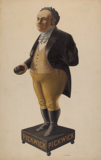 Cigarbutiksfigur, ca. 1938. af Louis Plogsted