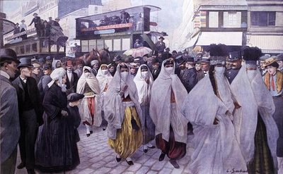 Kunstnere fra det orientalske teater vender tilbage til Trocadero af Louis Remy Sabattier