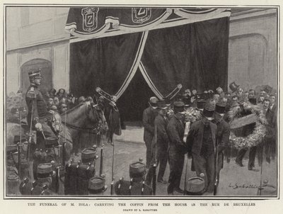 Begravelsen af M. Zola, med kisten fra huset i Rue de Bruxelles af Louis Remy Sabattier