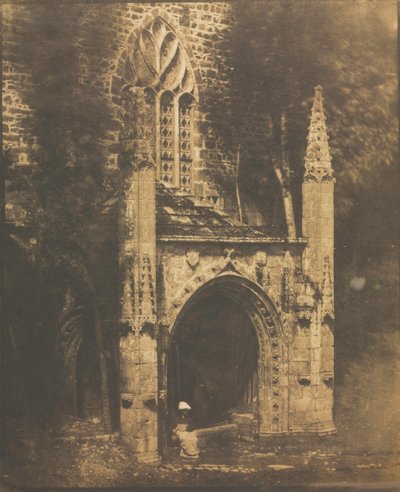 Fountain of Notre-Dame ved Saint-Brieuc, Bretagne, ca. 1853. af Louis Rémy Robert