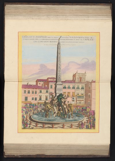 Vierstromenfontein i Rom Panfilio obelisk, opført af N. S. Innocentio X