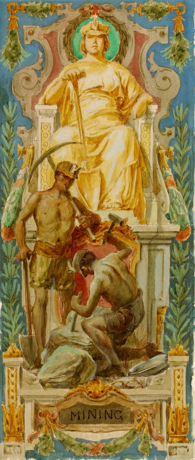 Minedrift (undersøgelse til panel, Old Senate Office Building) af Louis Schaettle