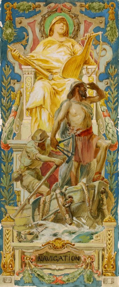 Navigation (studie til panel, Old Senate Office Building) af Louis Schaettle