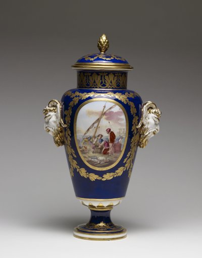 Vase (blødt porcelæn med maling og forgyldt) af Louis Simon Boizot