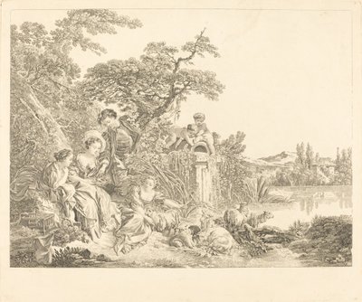 Hyrdens gaver af Louis Simon Lempereur after François Boucher