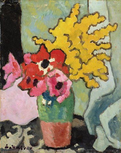 Anemoner og Mimosa af Louis Valtat