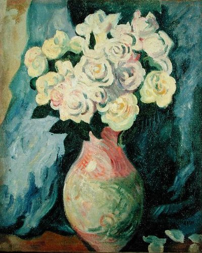 Blomster (olie på lærred) af Louis Valtat