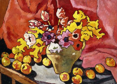 Kande, Anemoner, Tulipaner og Æbler; Kande, anemoner, tulipaner og æbler af Louis Valtat