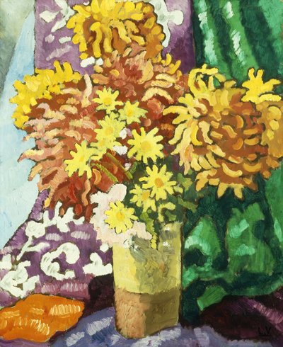 Vase de Dahlias, ca. 1935 (olie på lærred) af Louis Valtat