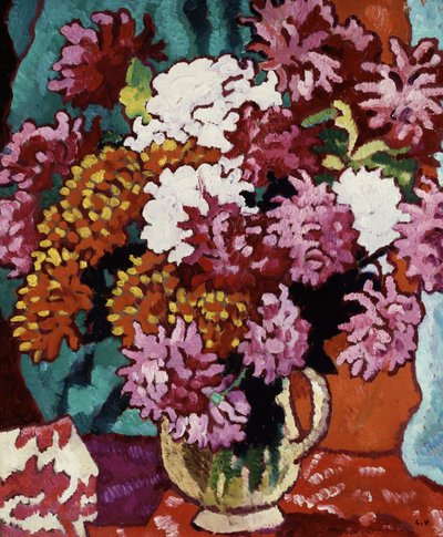 Vase af Dahlia af Louis Valtat