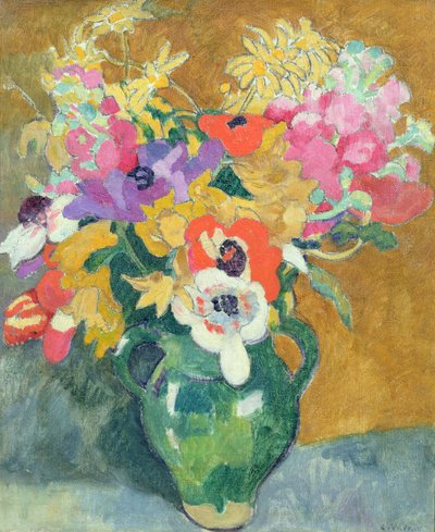 Vase med blomster, ca. 1925 (olie på lærred) af Louis Valtat