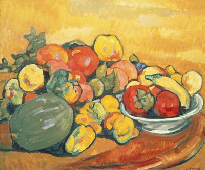 Grøntsager og frugt (olie på lærred) af Louis Valtat