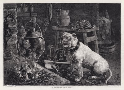 "En overvåget gryde koger aldrig!" (gravering) af Louis Wain