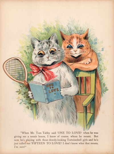 Louis Wain Katte (chromolitho) af Louis Wain