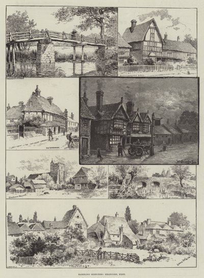 Vandrende skitser, Headcorn, Kent af Louis Wain