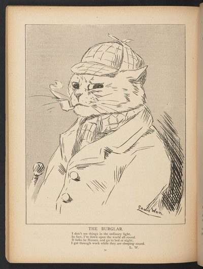 Indbrudstyven, fra s. 72, Louis Wain Annual af Louis Wain