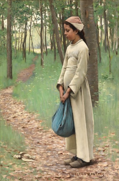 Pige med Bindle af Louis Welden Hawkins