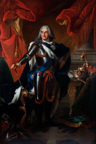 Portræt af Frederic-Auguste (Frederic Auguste) af Sachsen, kendt som den Stærke (1670-1733), derefter Auguste II, konge af Polen (Portræt af Frederick Augustus af Polen og Sachsen (1670-1733)) Maleri efter Louis de Silvestre (1675- 1760) Olie på lærred - S af Louis de (after) Silvestre