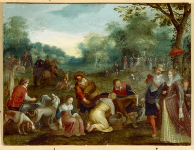 Fjeder (olie på lærred) af Louis de (circle of) Caullery