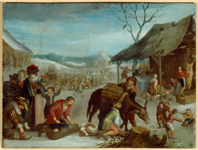Vinter (olie på lærred) af Louis de (circle of) Caullery