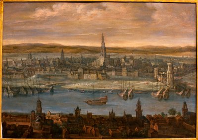 Udsigt over Sevilla - Maleri tilskrevet Louis de Caulery (1580-1621), olie på lærred, begyndelsen af det 17. århundrede - Museum of Fine Arts i Sevilla, Spanien af Louis de Caulery