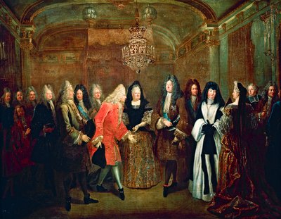 Ludvig XIV modtog kurfyrst af Sachsen, Frederik Augustus II i Fontainebleau den 27. september af Louis de Silvestre