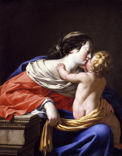Madonna og barn, ca. 1635-1640 (olie på lærred) af Louis the Elder Boullogne