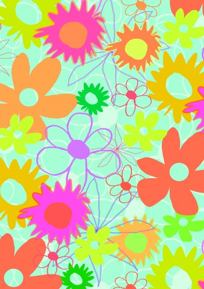 Blandede blomster (digitale) af Louisa Hereford