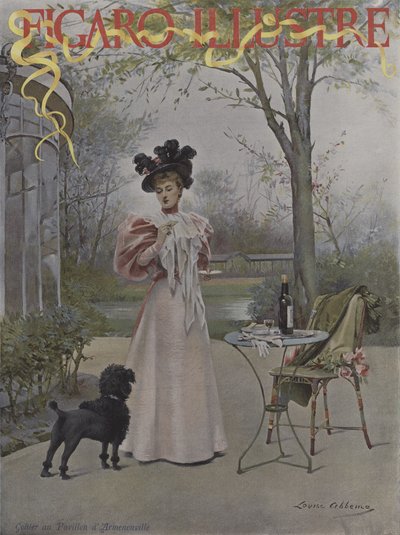 Smag på Pavillon dArmenonville (Tasting at the Pavillon dArmenonville). Forside af Le Figaro Illustre, maj 1895 af Louise Abbéma