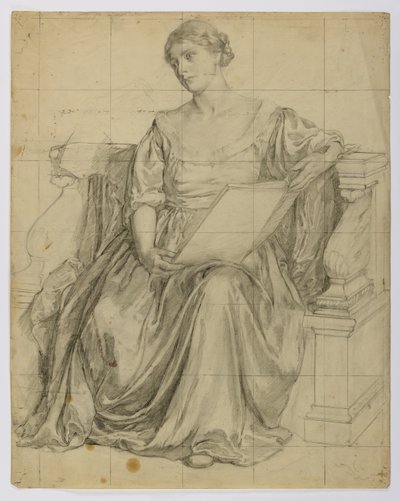 Uden titel (siddende draperet kvindelig allegorisk figur) af Louise Cox