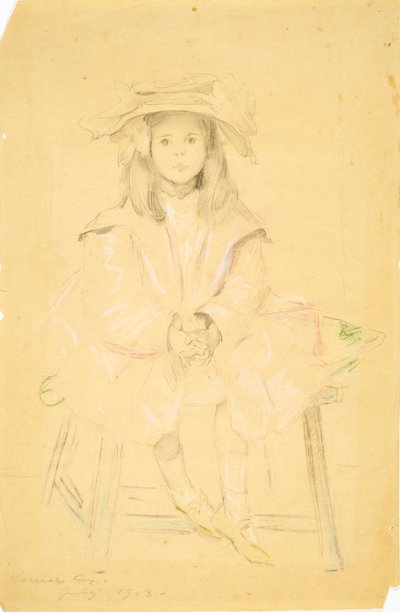 Uden titel (siddende ung pige) af Louise Cox