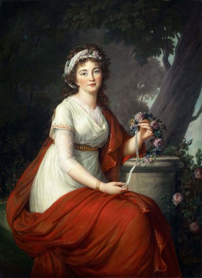 Portræt af grevinde Tatyana Vasilyevna Yusupova, født von Engelhardt 1769-1841, 1797. af Elisabeth Louise Vigee Lebrun