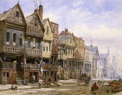Watergate Street, Chester, Looking West, af Louise Ingram Rayner