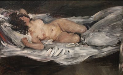 Liggende kvindelig nøgen af Lovis (1858 1925) Corinth
