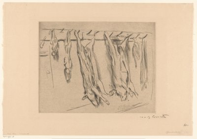 slagtede grise af Lovis Corinth (signed by artist)