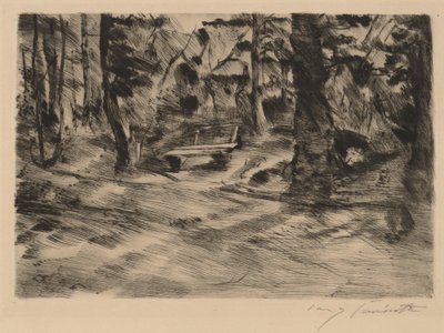 Bank im Walde II bænk i skoven II, 1917. af Lovis Corinth