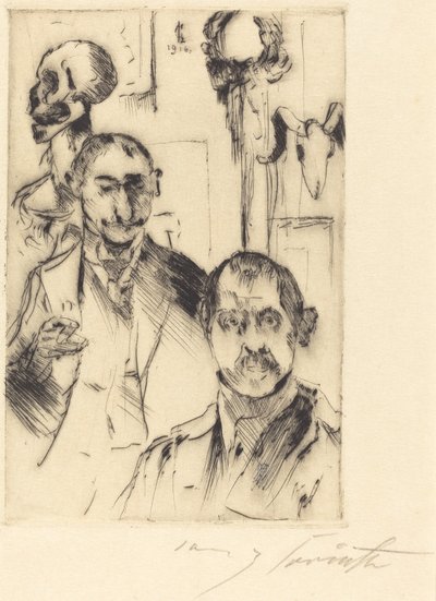 Dobbeltportræt med skelet, 1916. af Lovis Corinth