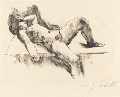 Liggende nøgen kvinde III af Lovis Corinth