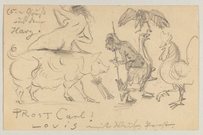 Lovis Corinth til Carl Strathmann: postkort, poststemplet 21. juli 1905 af Lovis Corinth